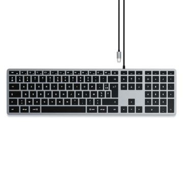 Clavier Slim W3 filaire USB-C AZERTY - Space Grey